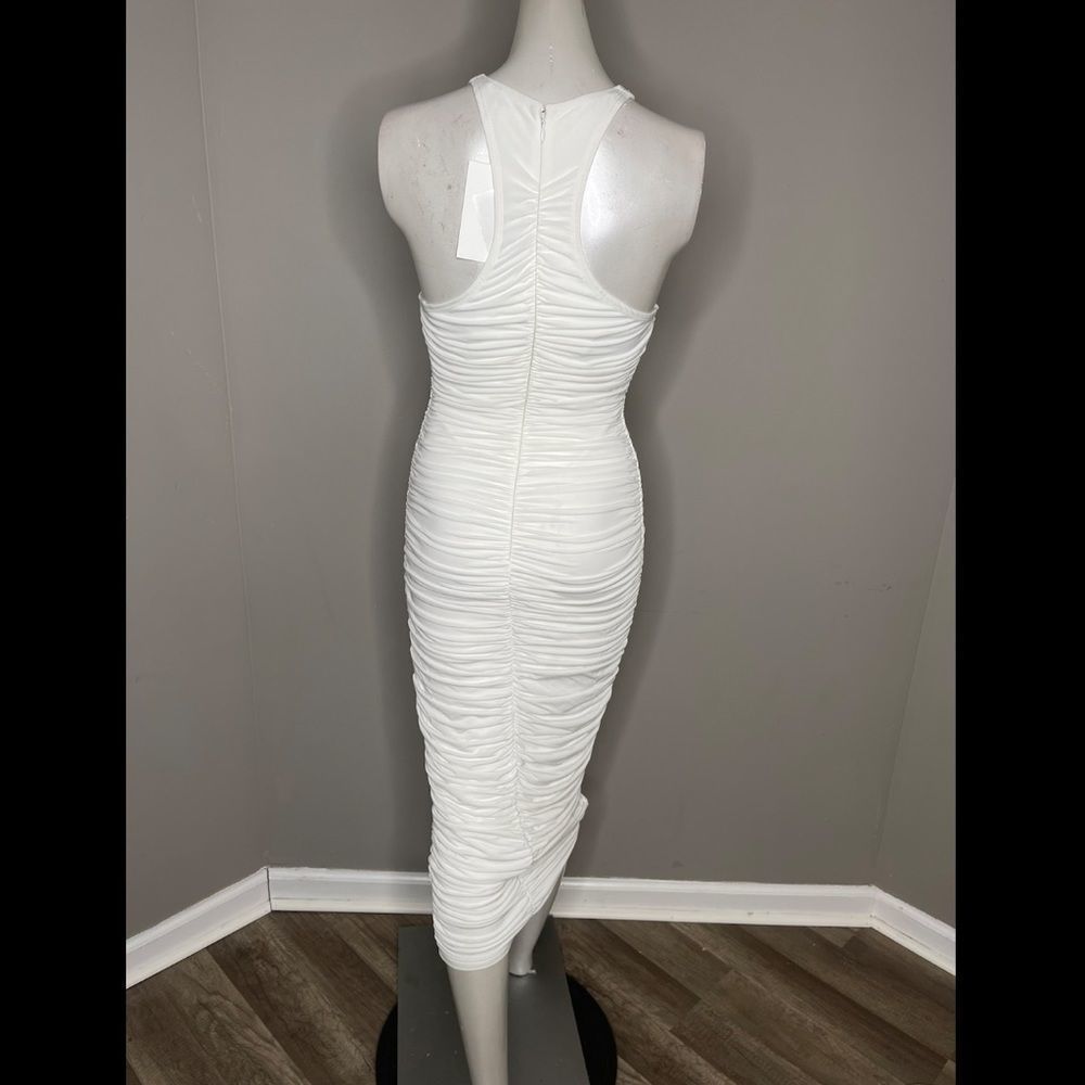 A.L.C
Adrienne Ruched Racerback Dress In White - Picture 4 of 8